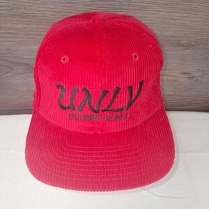 UNLV Runnin Rebels 80s VTG Corduroy Snapback Hat Baseball Cap Sports Las Vegas